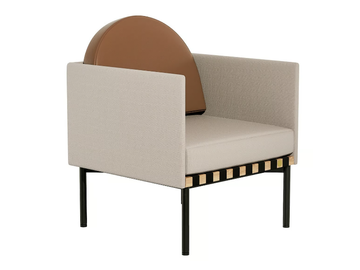 GRID - Fabric and leather armchair with armrests by Petite Friture - view 2